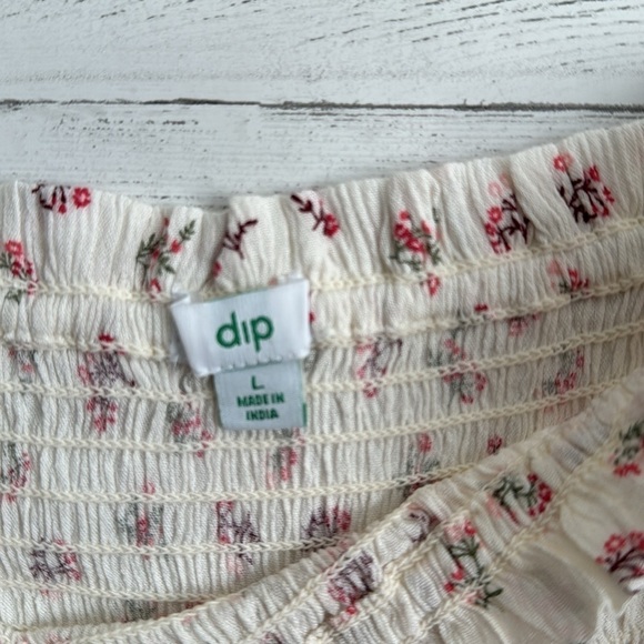 Dip Floral Shirred Square Neck Long Sleeve Blouse - Picture 12 of 12